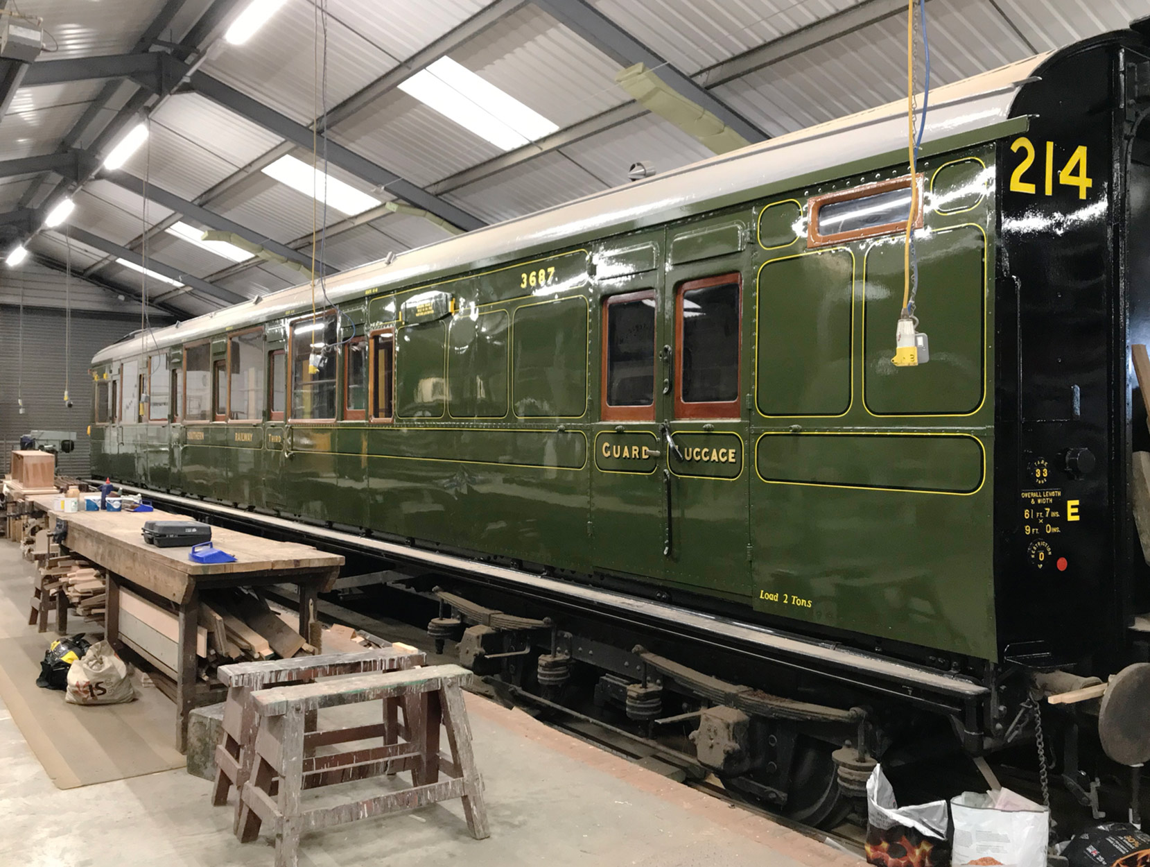 SR Maunsell Brake Third 3687 in the works - Richard Salmon - 4 February 2023