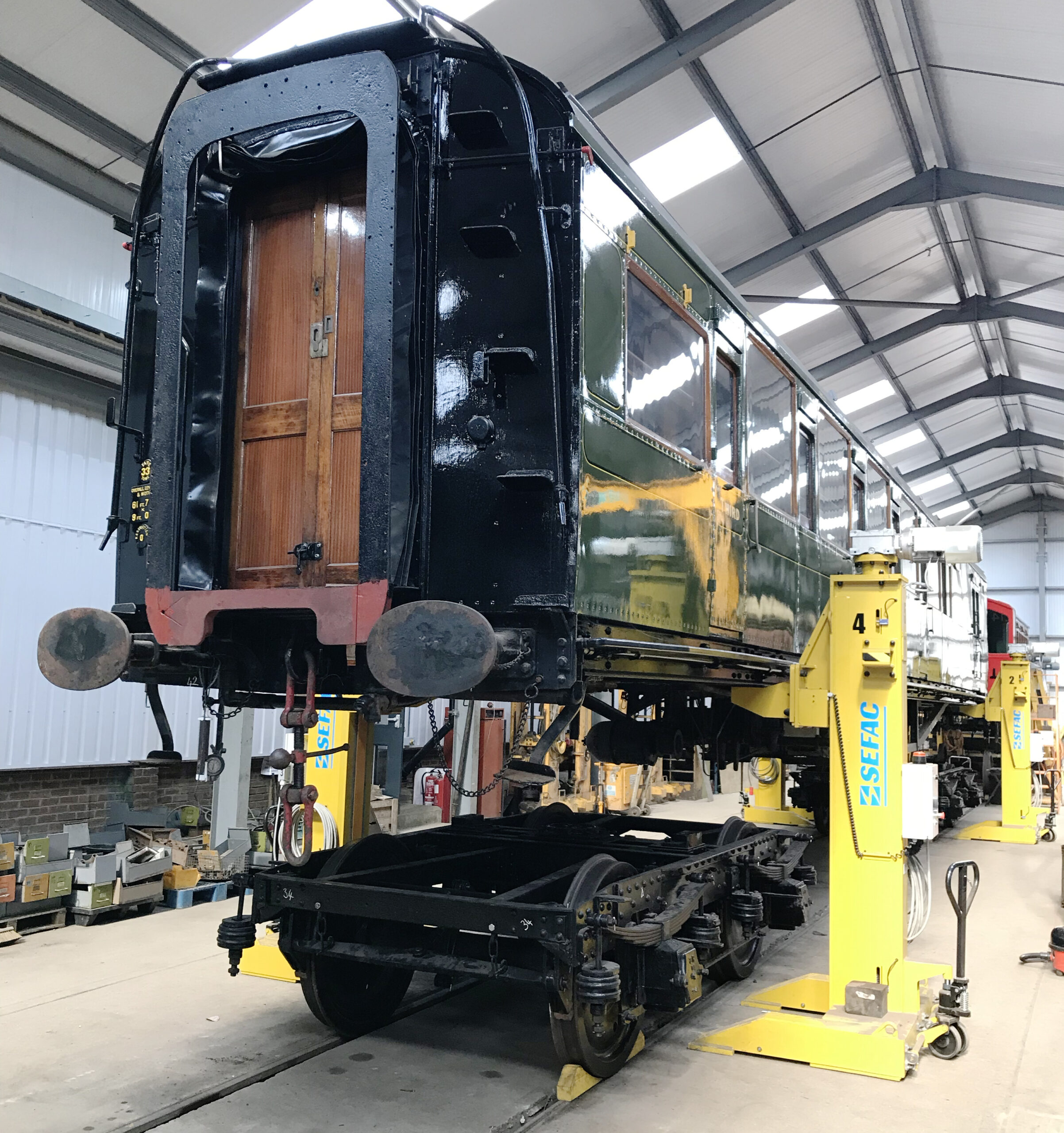 Maunsell 3687 lifted for attention underneath - Richard Salmon - 19 September 2024