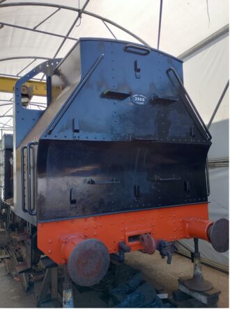 Bunker with all lamp brackets and steps plus a coat of paint to the bunker back panel and buffer beam - July 2025 Bunker with all lamp brackets and steps plus a coat of paint to the bunker back panel and buffer beam - July 2025