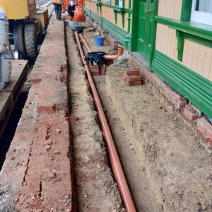 New drainage on Platform 2