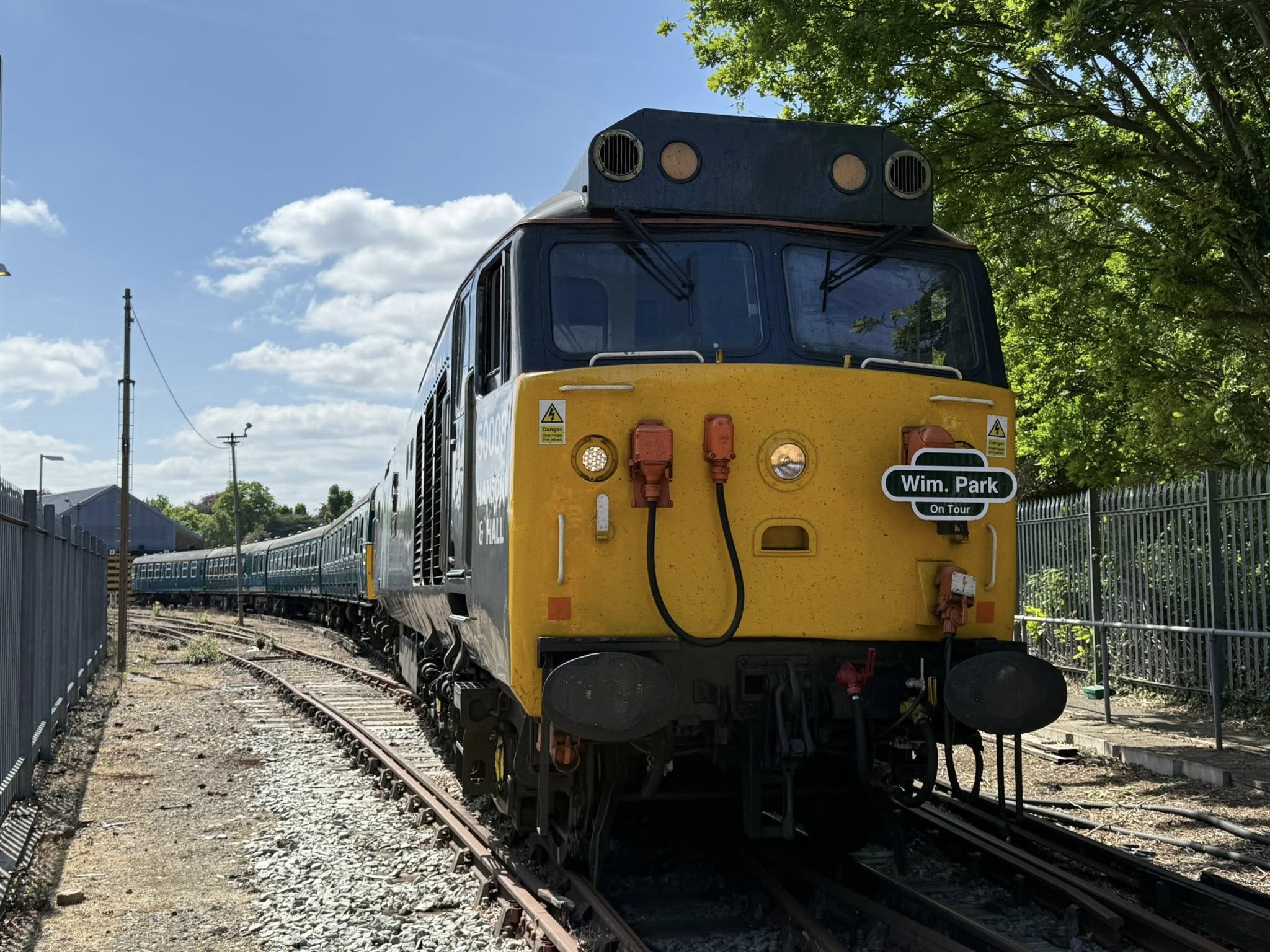 50008 'Thunderer' ready to haul the VEP from Strawberry Hill to Swanage, 6 May 2025 (Photo thanks to SETG)
