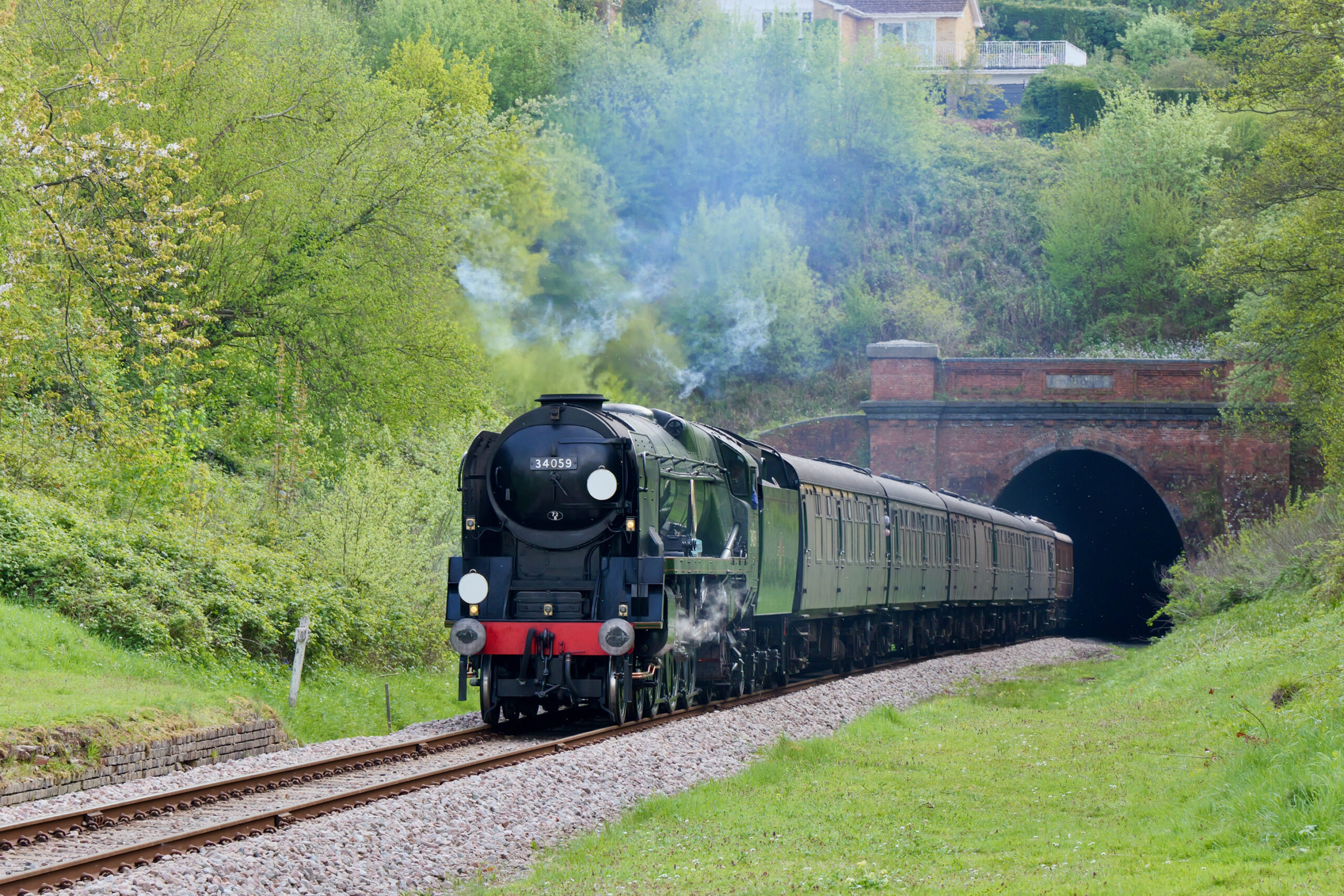 34059 'Sir Archibald Sinclair' at West Hoathly (Brian Lacey, 24 April 2025)