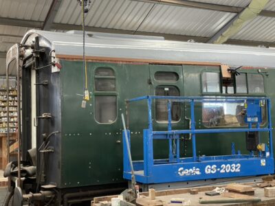 Bulleid 1482 coming towards the end of its intermediate overhaul, with new roof canvas in place - Dave Clarke - 4 July 2025