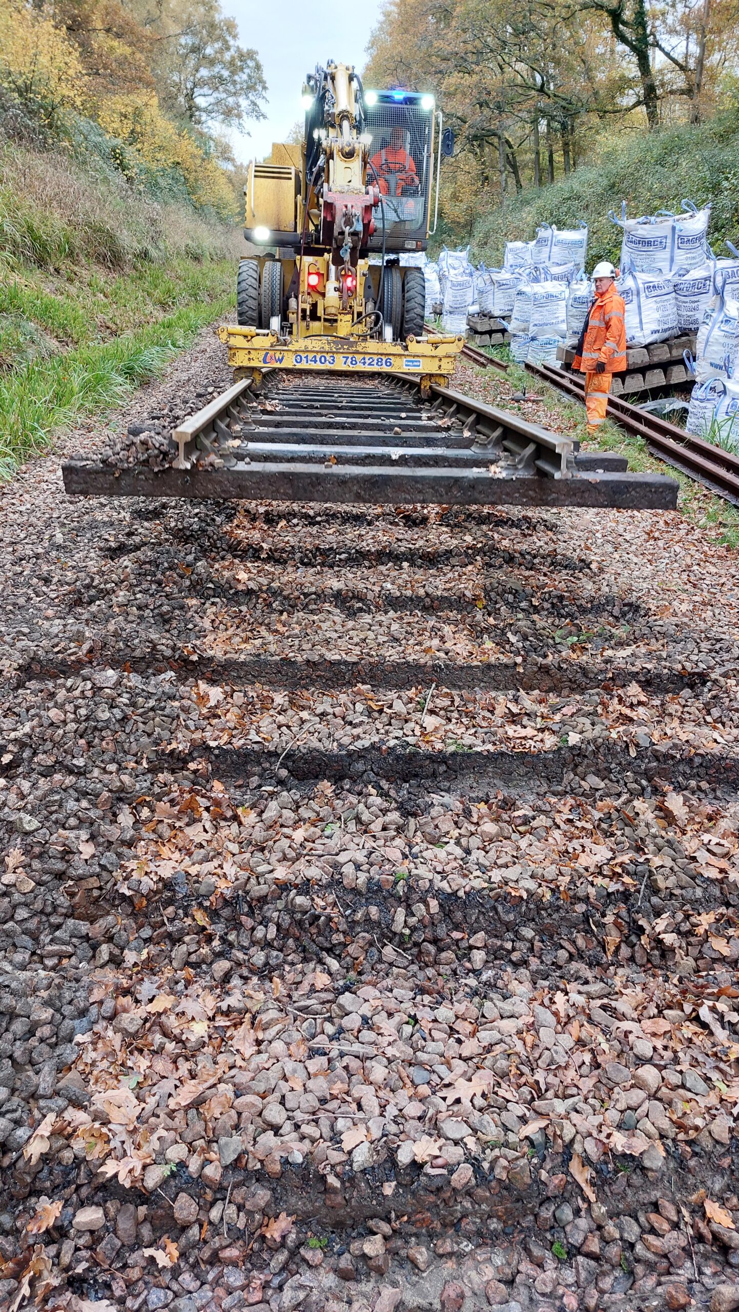 Half track panel being lifted