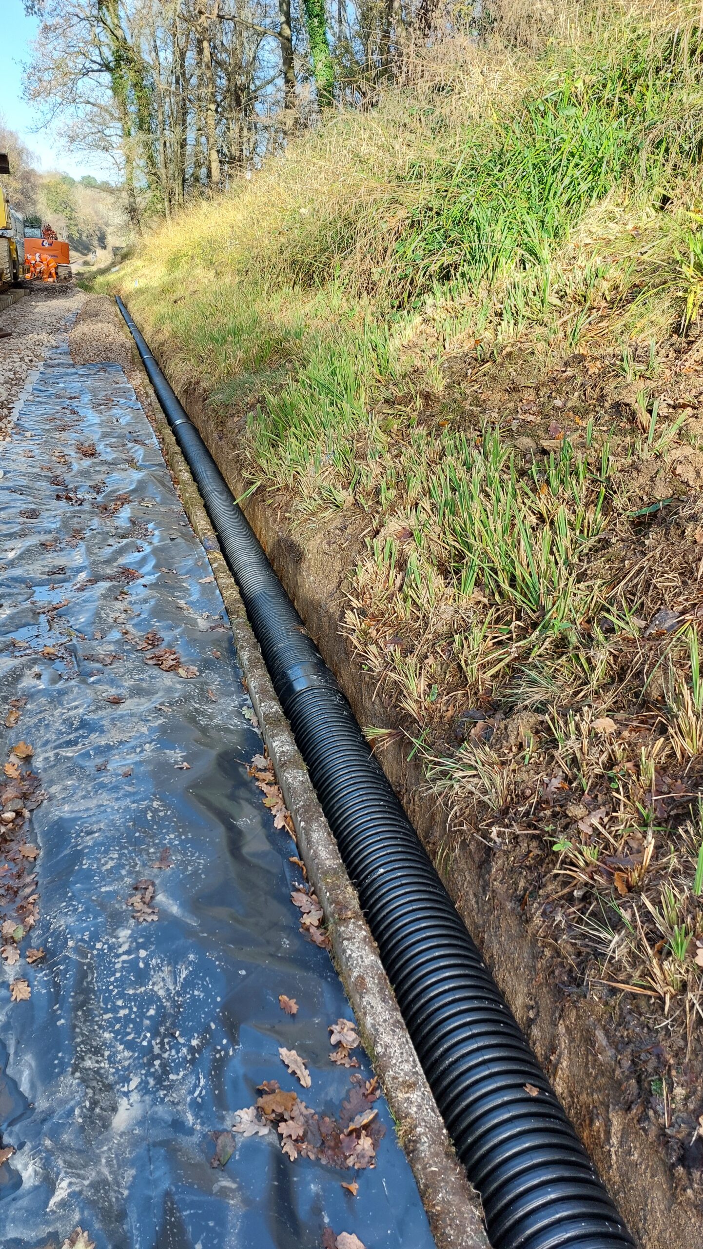 Porous pipe laid in drain