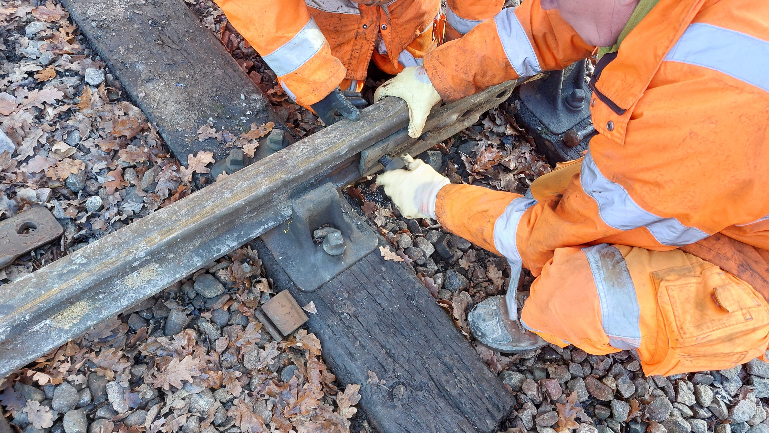 Step plates being fitted