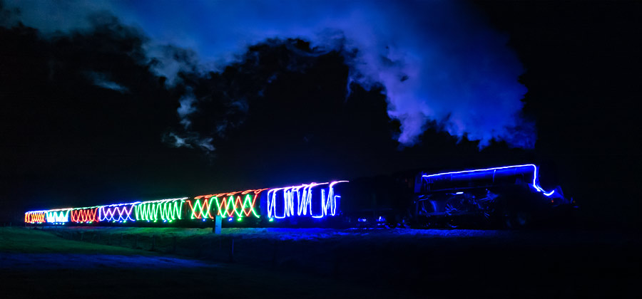 73082 'Camelot' approaches New Road bridge with the 5pm Steam Lights from Sheffield Park on 6 December 2025 - Nick Gilliam