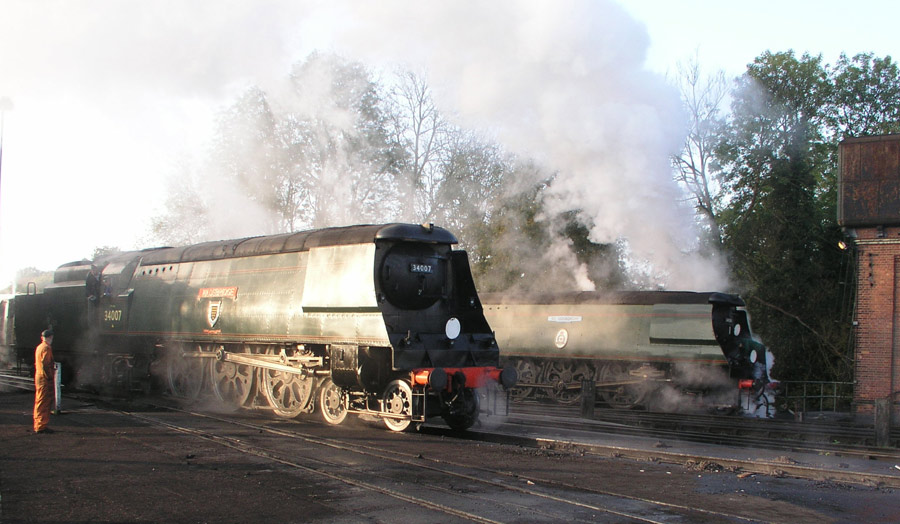 Giants of Steam 2007 - 'Wadebridge' and '92 Squadron' are prepared for the day's services (Jon Elphic)