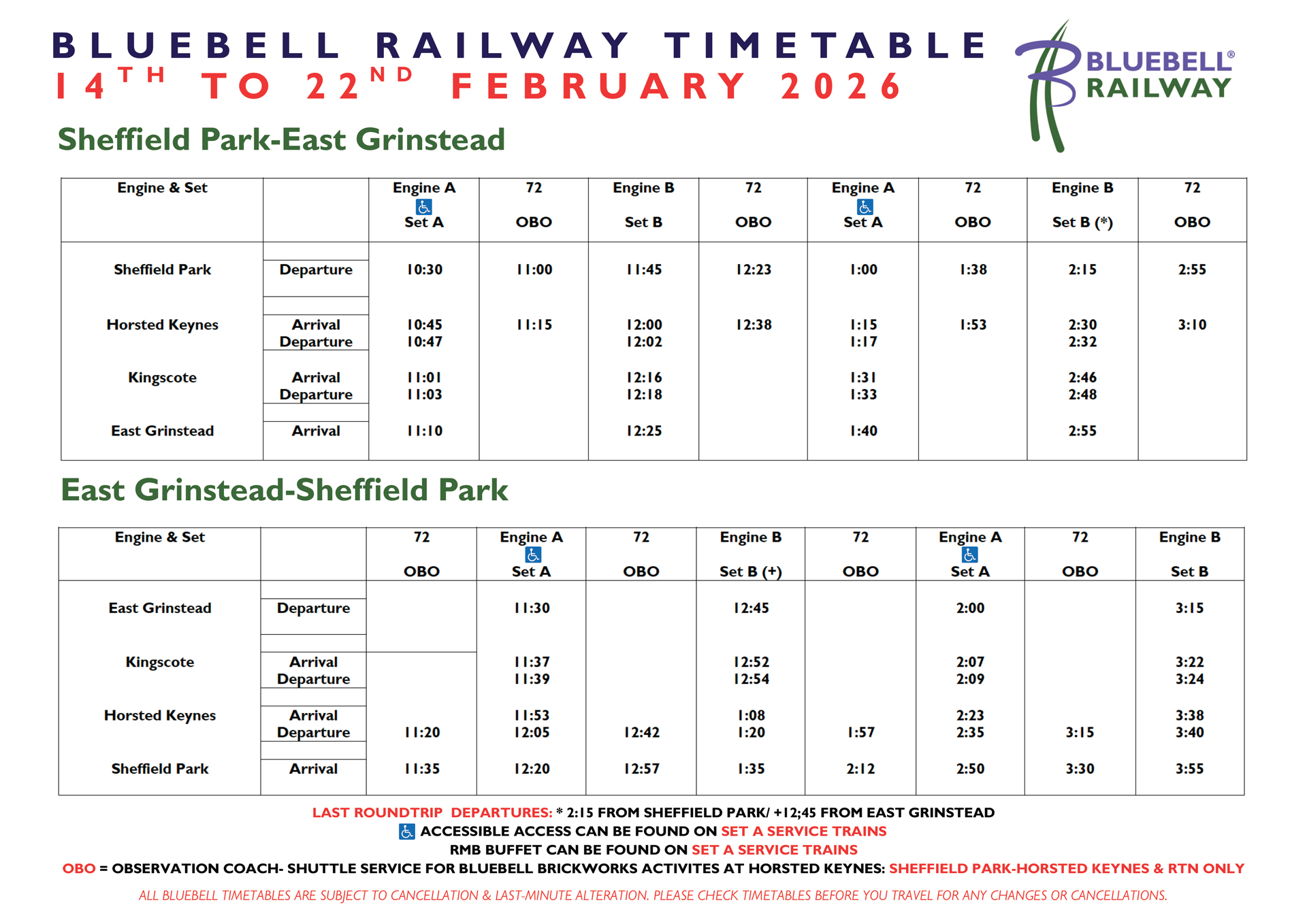 Timetable