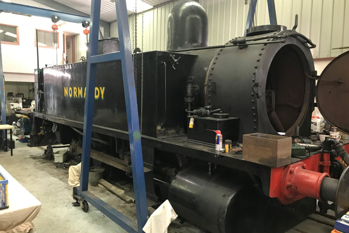 Normandy being dismantled for overhaul in Atlantic House at Sheffield Park - Richard Salmon - 29 June 2024